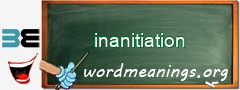 WordMeaning blackboard for inanitiation